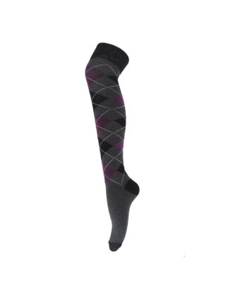 Ladies Over The Knee Argyle Design Socks