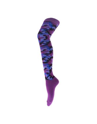 Purple Camoflauge Over The Knee Socks