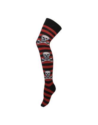 Assorted Skull Stripe Over The Knee Socks