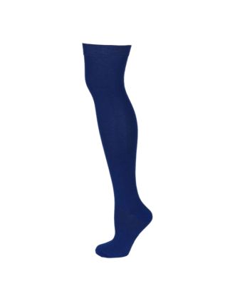 Plain Royal Blue Over The Knee Socks