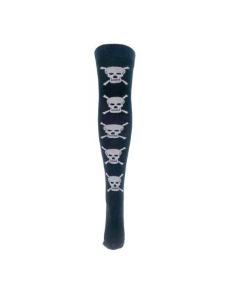 White Skull and Bones Over the Knee Socks