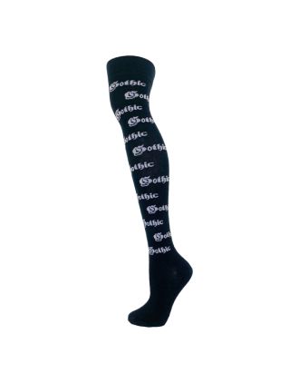 Gothic Print Ovet The Knee Socks 