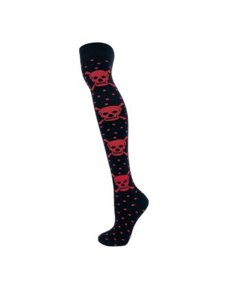 Assorted Spotty Design Skull Over The Knee Socks