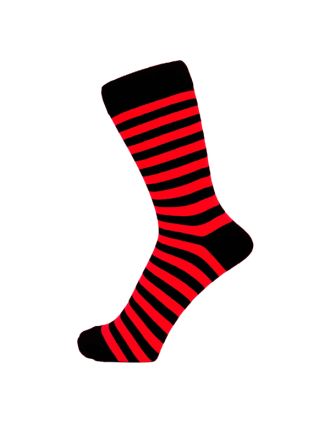 Men's Red & Black Striped Thin Ankle Socks