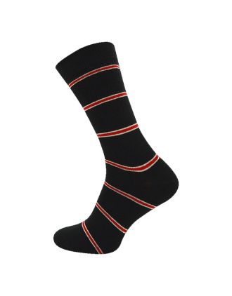 Men's Black, Red & White Thin Ankle Socks