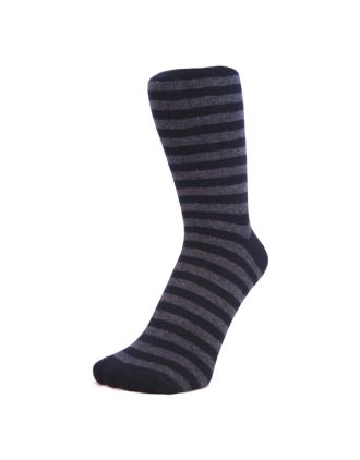 Men's Black & Dark Grey Thin Striped Ankle Socks
