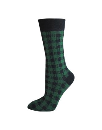 Men's New Green Check Design Ankle Socks