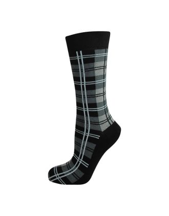 Men's Grey Check Tartan Designed Ankle Socks
