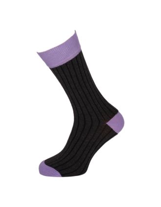 Men's Purple And Grey Derby Ankle Socks