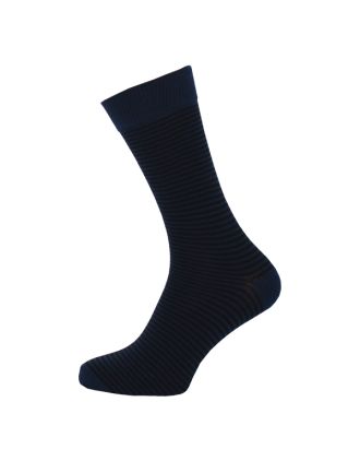 Men's Navy Very Thin Stripe Ankle Socks