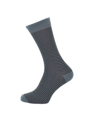 Men's Grey Very Thin Stripe Ankle Socks