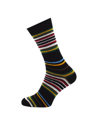 Men's Barcode Style Multi Stripe Red Ankle Socks