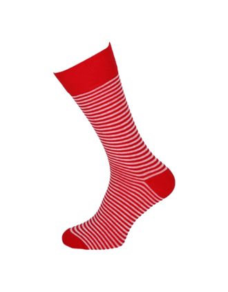 Men's Very Thin Red White Stripe Ankle Socks