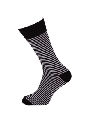 Men's Very Thin Black White Stripe Anklle Socks