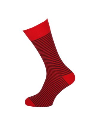 Men's Very Thin Red Grey Stripe Ankle Socks