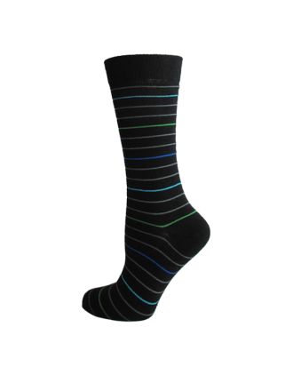 Men's Grey, Blue And Green Very Thin Striped Ankle Socks