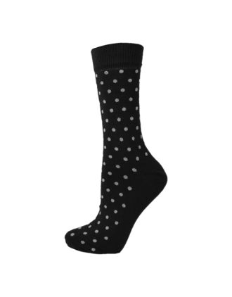 Men's Black White Dotted Ankle  Socks