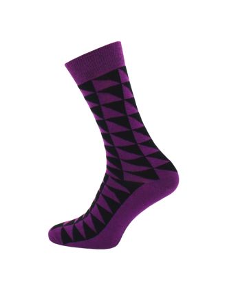 Men's Purple Triangle Design Ankle Socks