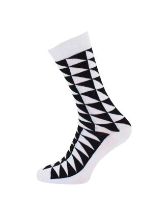 Men's White Triangle Design Ankle Socks