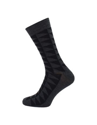 Men's Grey Triangle Design Ankle Socks