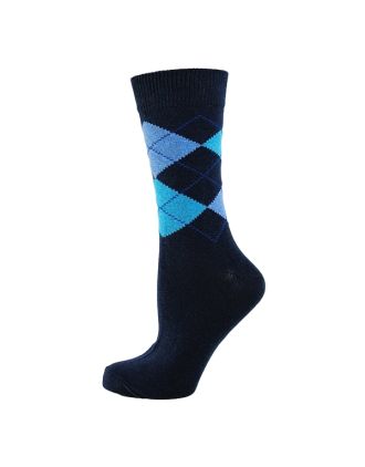 Men's Blue On Blue Argyle Ankle Socks
