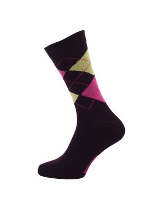 Men's Pink On Purple Argyle Ankle Socks