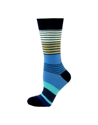 Men's Blue, White And Black Ankle Socks