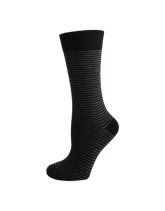 Men's Very Thin Black And Grey Striped Ankle Socks