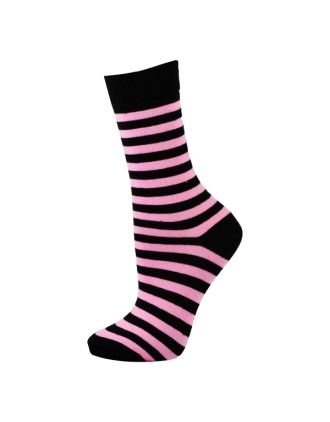 Men's Black and Pink Thin Stripe Ankle Socks