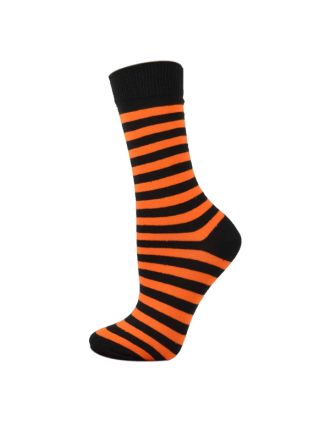 Men's Black and Orange Thin Stripe Ankle Socks