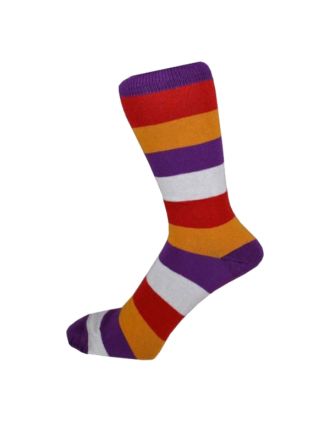 Men's Mustard Striped  Ankle Socks