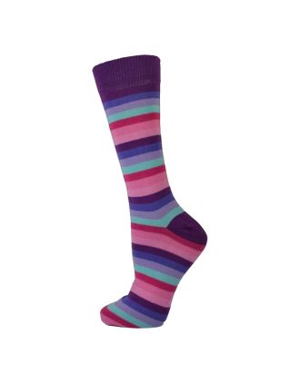 Men's Purple Rainbow Stripe  Ankle Socks