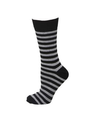 Men's Black and Grey Thin Stripe Ankle Socks