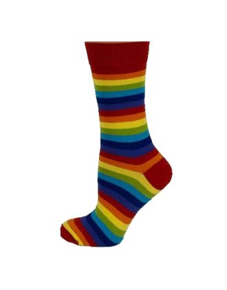 Men's Assorted Rainbow Thin Stripe Ankle Socks