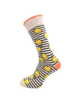 Lime with Thin Black Strips Men's Ankle Socks - SMA-3012