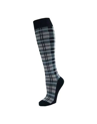 Men's Grey Check Design Knee High Socks