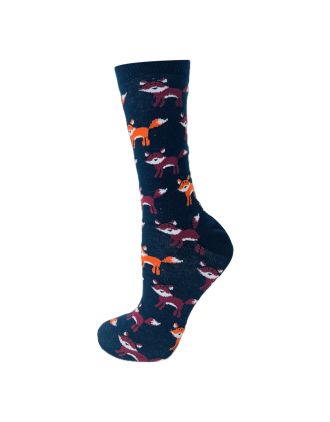 Cute Foxes Design Ladies Ankle Socks