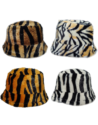 Assorted Zebra Print Bucket Hat