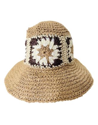 Plain Brown Flower Crochet Hats