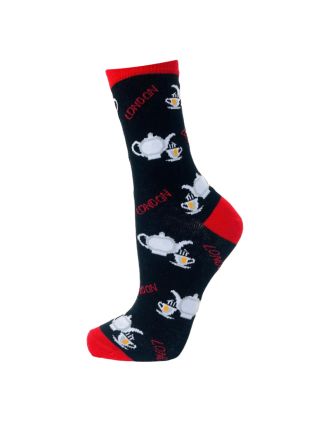 Tea Pots On Black Man Ankle Socks