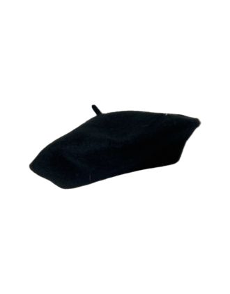 Black Wool French Beret