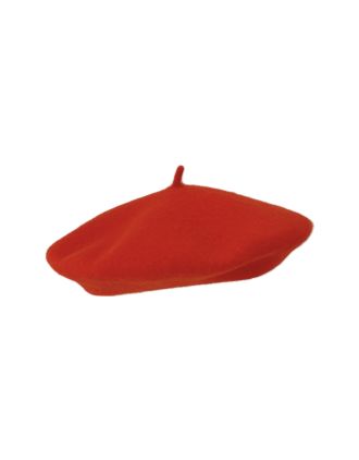 Orange Wool French Beret