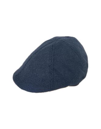 Plain Black Six Panel Flat Cap