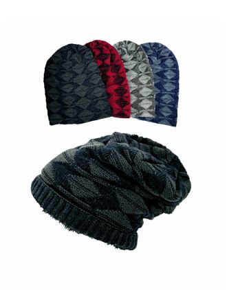 Assorted Patchwork Slouch Style Beanie