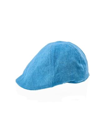 SIX PANEL PLAIN AZZURRO FLAT CAP