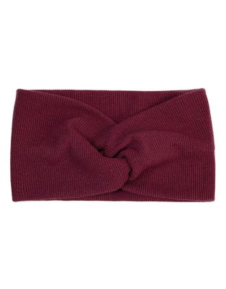 Wine Red Knitted Headband Bow Style