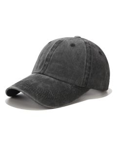 Plain Washed Black Baseball Cap