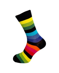 Rainbow on Black Ladies Ankle Socks