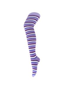 Thin Violet Rainbow Over The Knee Socks