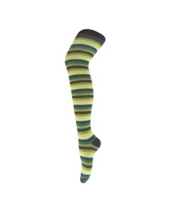  Green Rainbow Thin Stripe Over The Knee Socks